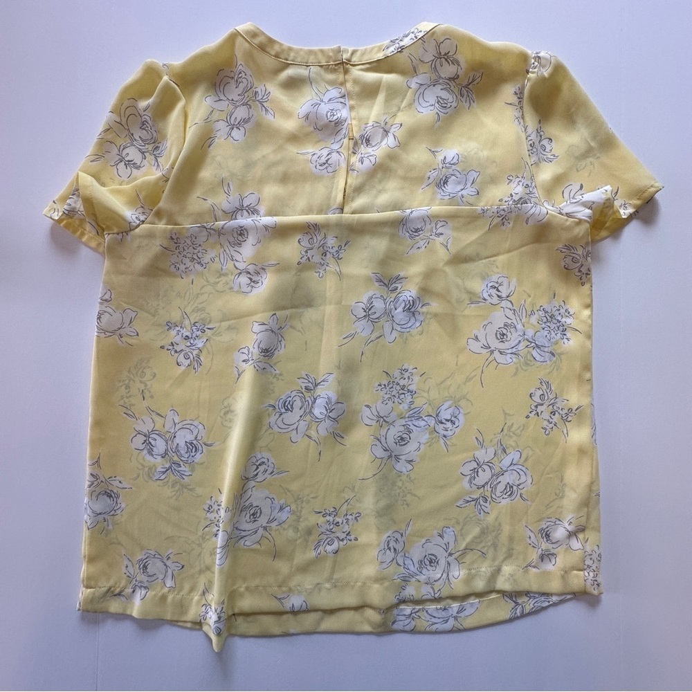 Elle Yellow Floral Smocked Blouse | Ruffle Detail | Spring Top | Size L - Picture 7 of 11